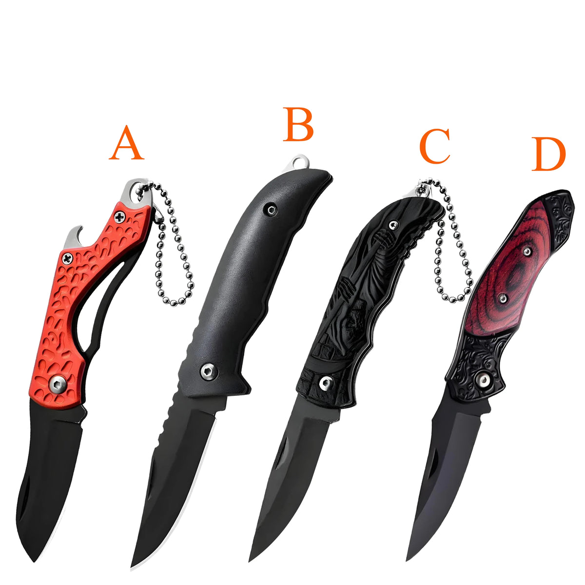 Stainless Steel Folding Paring Knife – Portable Kitchen Knife Folding Paring Knife Axl Folding Knife-4PCS