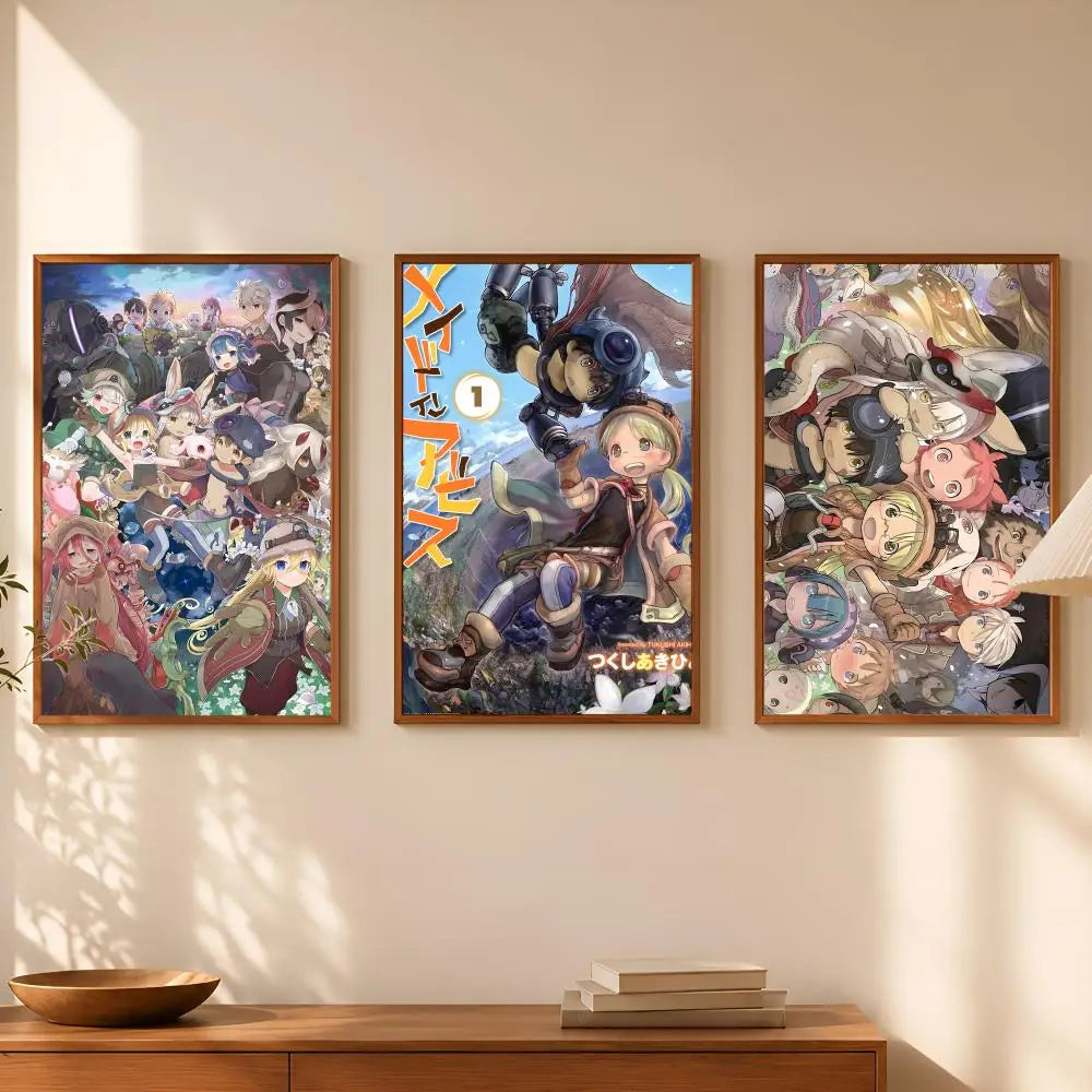 Made in Abyss Anime Poster – Self-Stick Waterproof Wall Art Anime Wall Poster Axl