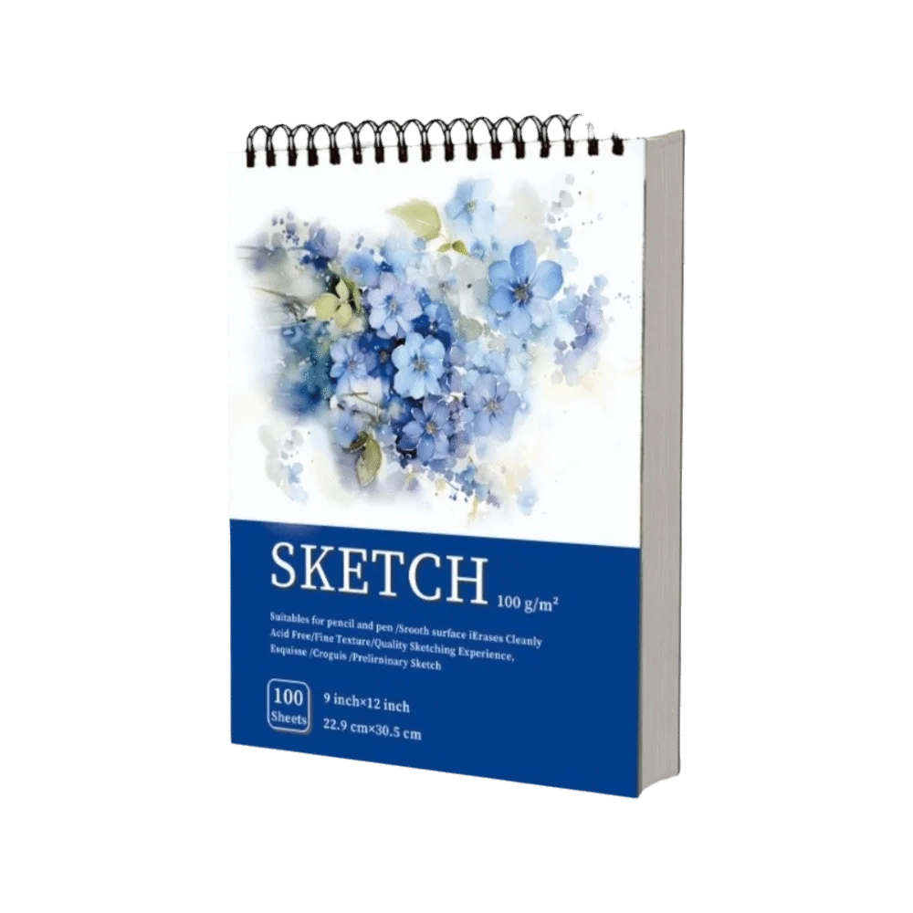 100-Sheet A4 Coil Sketchbook – 100gsm Thick Perforated Drawing Pad Spiral Sketchbook Axl Style-G