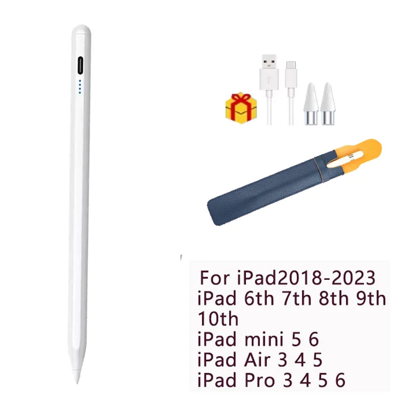 P+7 iPad Stylus Pen – Tilt, Palm Rejection, Magnetic iPad Stylus Pen Axl white and bag
