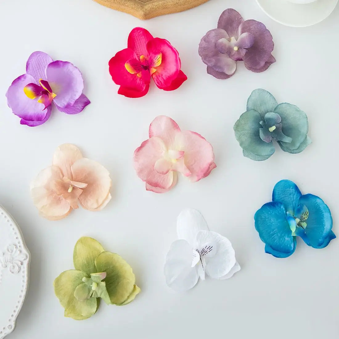 Artificial Silk Orchid Flower Heads 20/40 Pcs – DIY Decor Artificial Flower Heads Axl