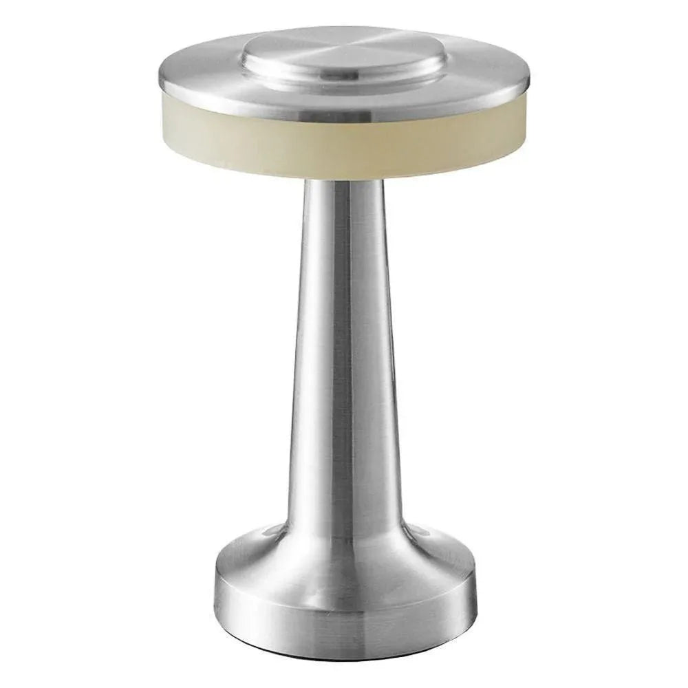 UFO LED Touch Table Lamp – Rechargeable Metal Desk Night Light LED Table Lamp Axl Silver USB Type-C