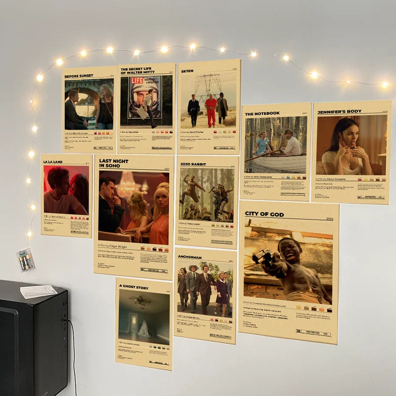 Vintage Movie Poster Prints – Kraft Paper Retro Film Wall Art Vintage Movie Poster Axl