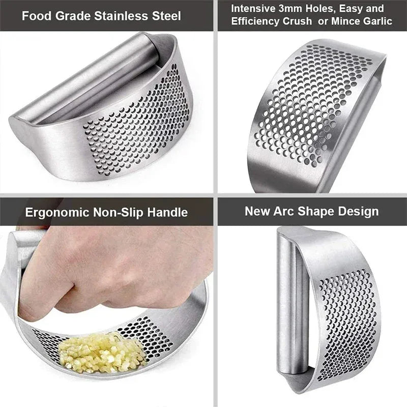 Stainless Steel Garlic Press & Ginger Crusher | Kitchen Tool Garlic Press Axl