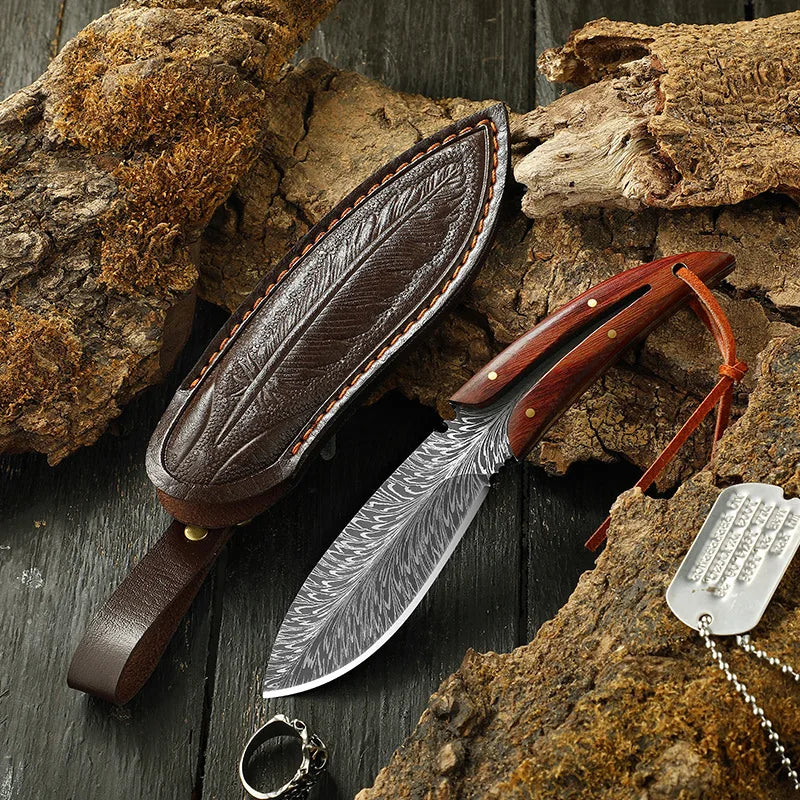Stainless Steel Boning Utility Knife with Sheath & Wood Handle Kitchen Utility Knife Axl