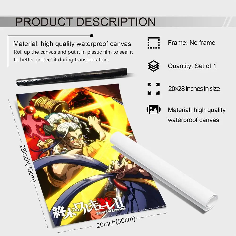 Record of Ragnarok Anime Canvas Wall Art – Unframed Poster Canvas Wall Art Axl
