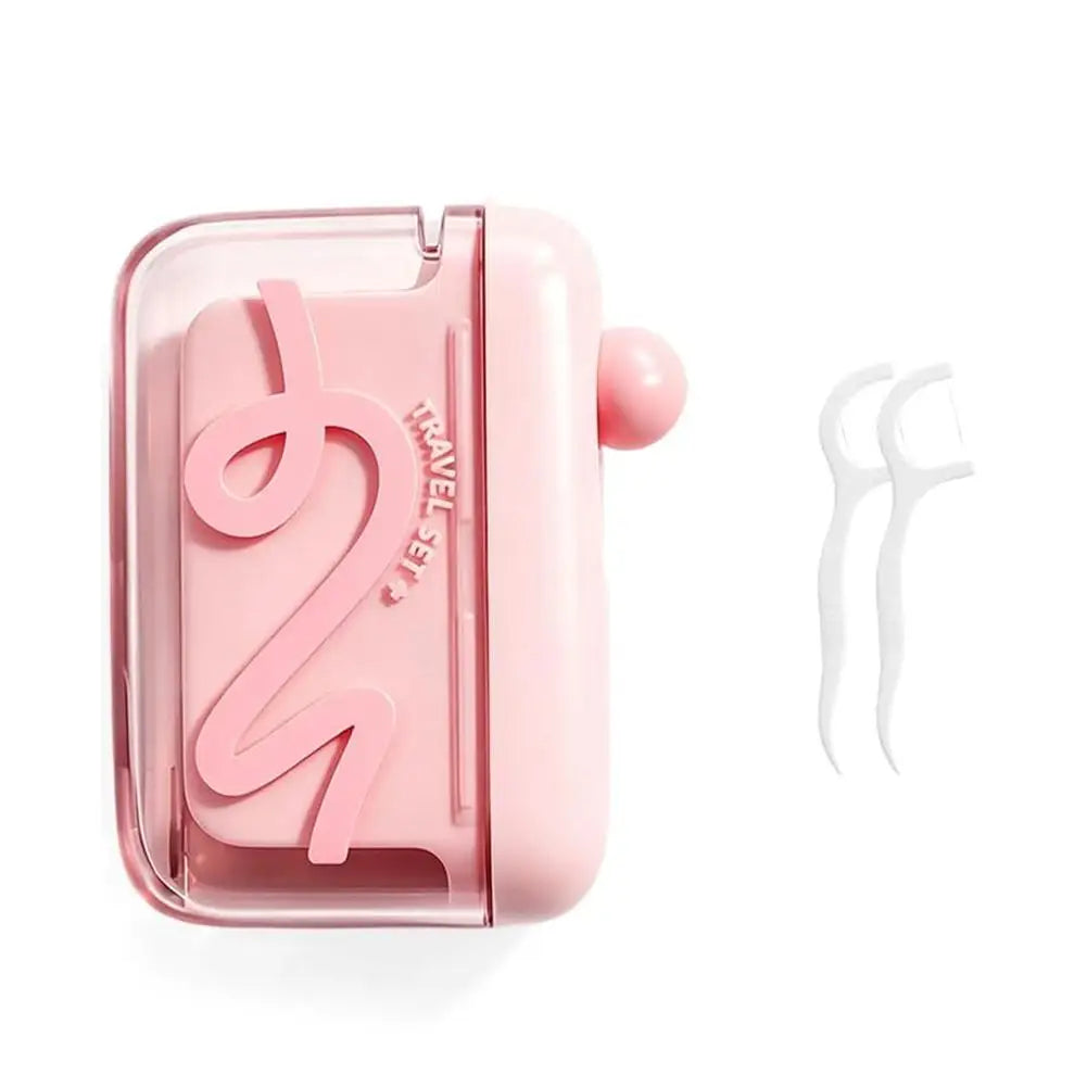 Automatic Pop-Up Dental Floss Pick Dispenser Travel Case Floss Pick Dispenser Axl pink