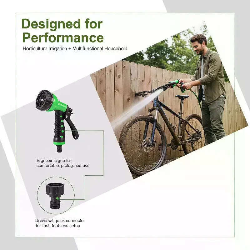 7-in-1 Garden Hose Spray Nozzle | Non-Slip Adjustable Grip Garden Hose Nozzle Axl
