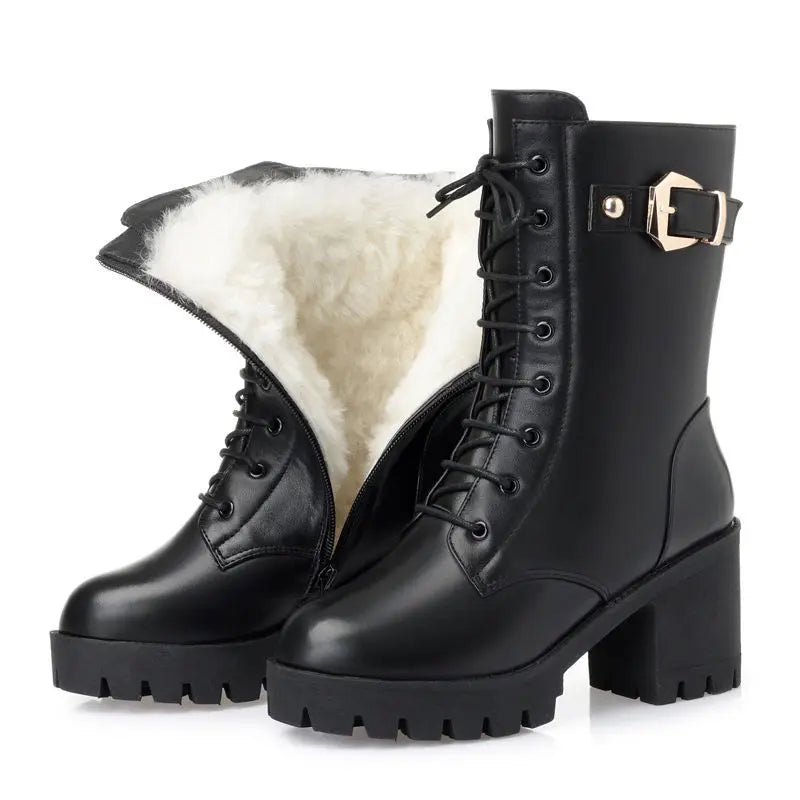 Women's Winter Ankle Boots – Suede Block Heel Zip Booties Women's Ankle Boots Axl Black velvet 41