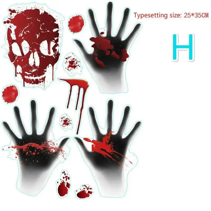 Halloween Blood Handprint Wall & Window Stickers | Horror Decals Halloween Wall Decals Axl H