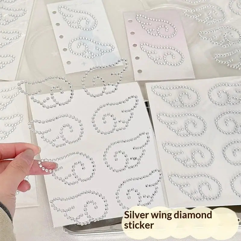 3D Angel Wings Rhinestone Crystal Stickers – Self-Adhesive DIY Craft Rhinestone Stickers Axl