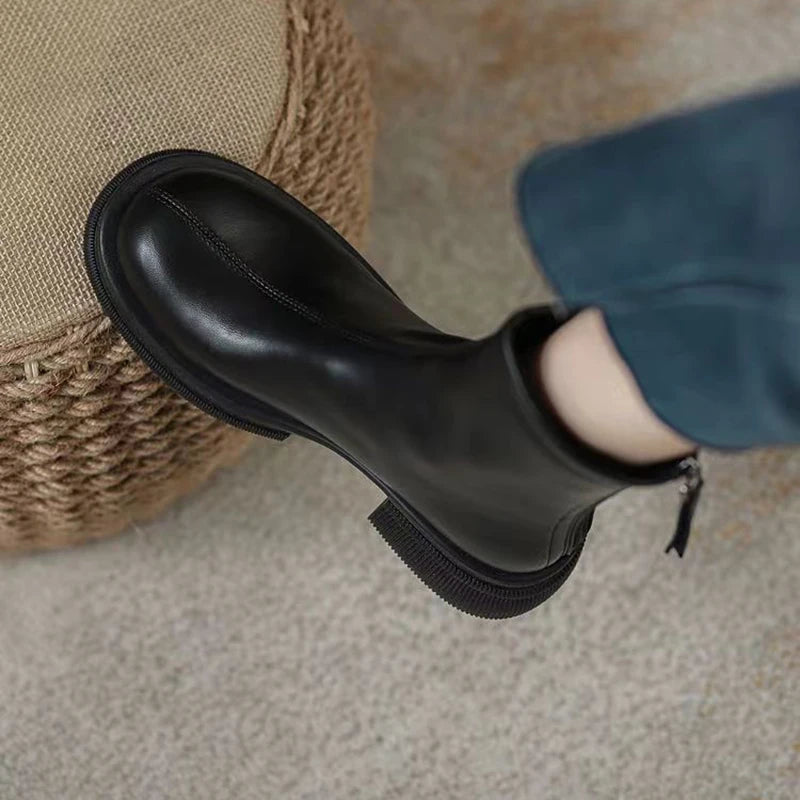 Women's Flat Chelsea Ankle Boots – Faux Suede Side Zip Chelsea Ankle Boots Axl