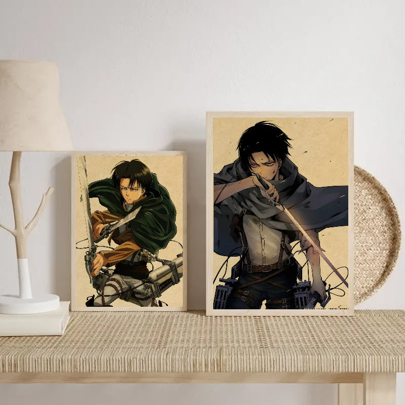 Attack on Titan Levi Ackerman Anime Poster | Wall Sticker Art Anime Wall Poster Axl
