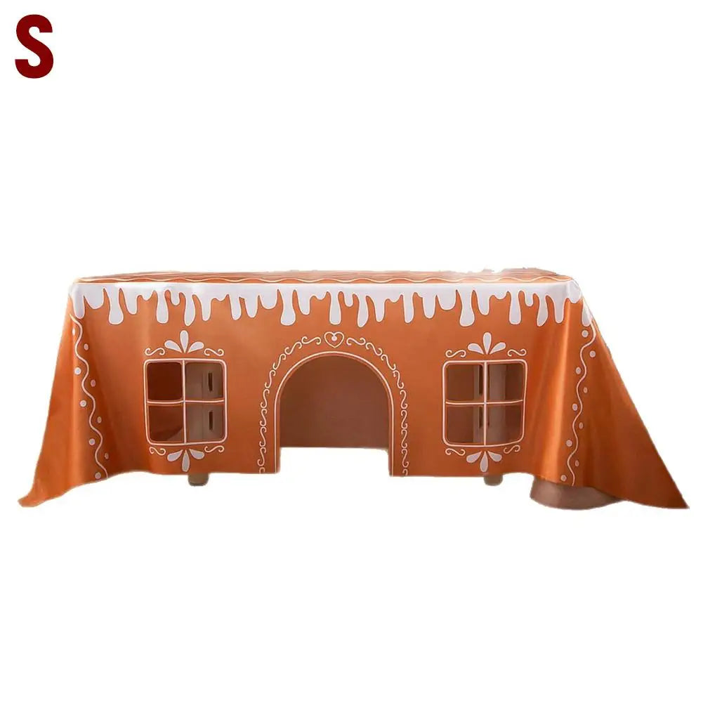 Gingerbread House Christmas Tablecloth | Festive Holiday Decor Christmas Tablecloth Axl S