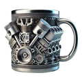 Engine-Themed Stainless Steel Coffee Mug with Handle Insulated Coffee Mug Axl V8 as product