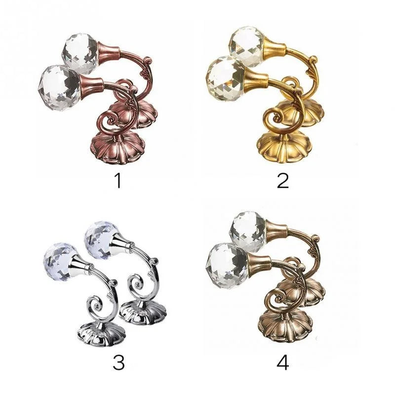 Crystal Curtain Tie Back Hooks Wall Mounted – 2 Pack Curtain Tie Back Hooks Axl