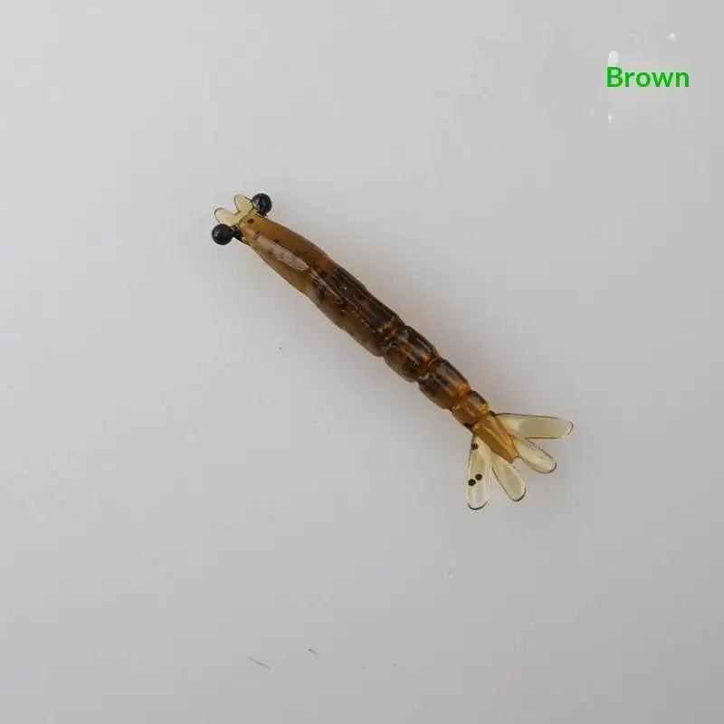 20PCS Mini Soft Worm Shrimp Fishing Lures – 40mm Silicone Bait Soft Fishing Lures Axl B