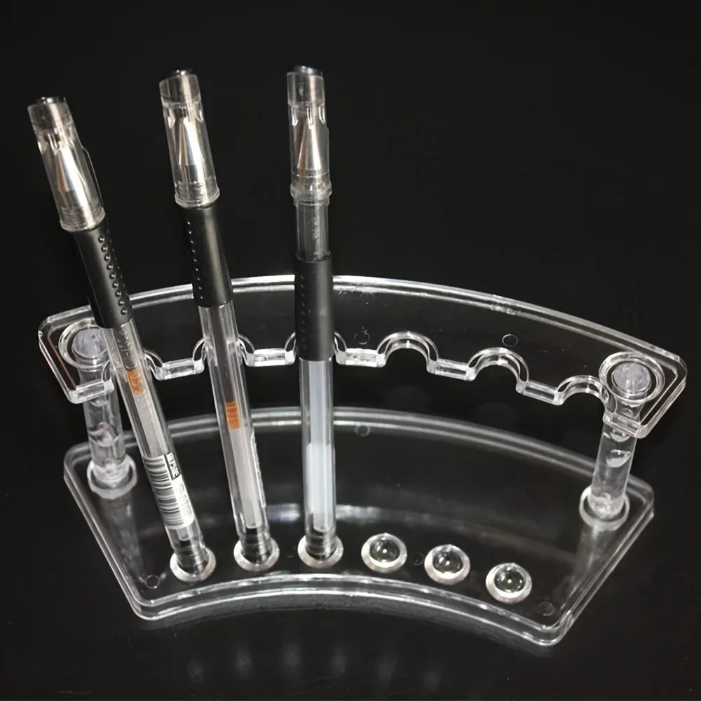 6-Slot Clear Acrylic Pen & Makeup Brush Holder | Desk Organizer Desk Organizer Axl