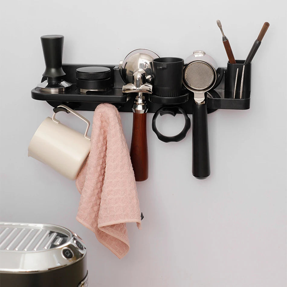 Wall-Mounted Espresso Organizer – Portafilter & Tamper Holder Coffee Accessories Organizer Axl