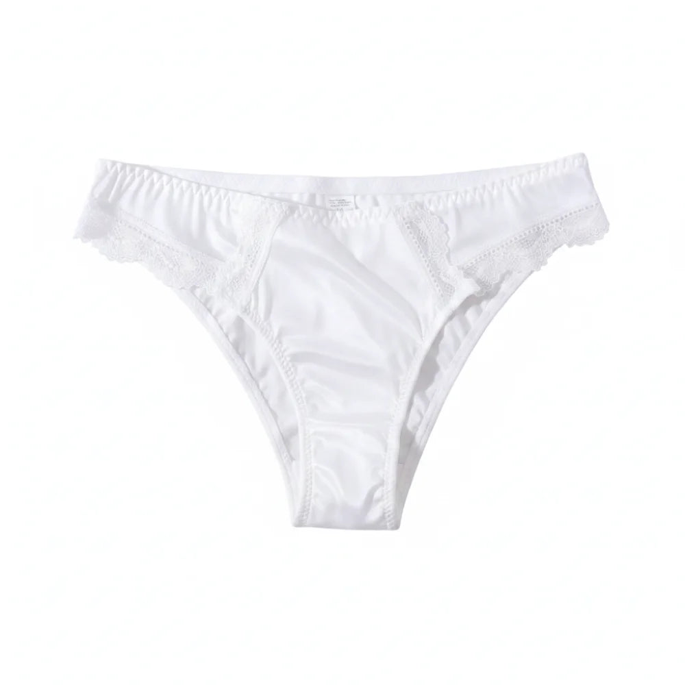 Women's Seamless Lace Low-Rise Briefs | French Style Panties Women's Lace Briefs Axl White S 1pc