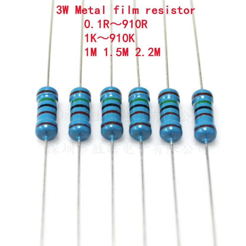 10-Pack 3W Metal Film Resistors 1% Tolerance – Wide Value Range Metal Film Resistor Axl 27K