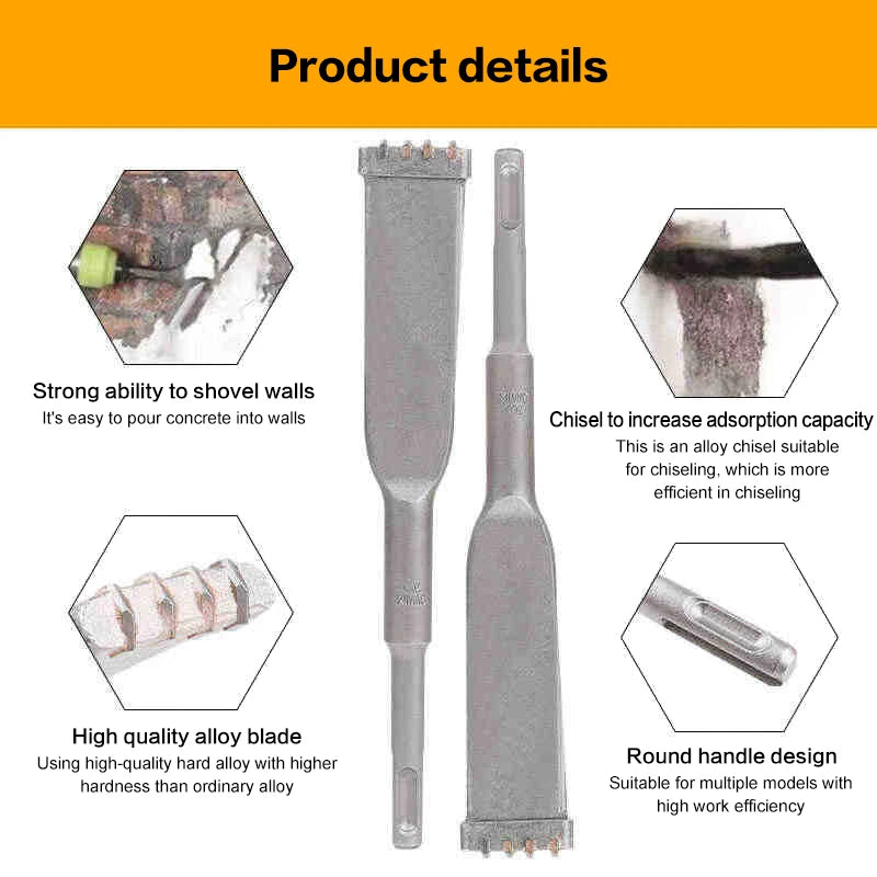 SDS Plus 4-Tooth Tungsten Carbide Chisel Bit – Granite & Masonry Carbide Chisel Bit Axl
