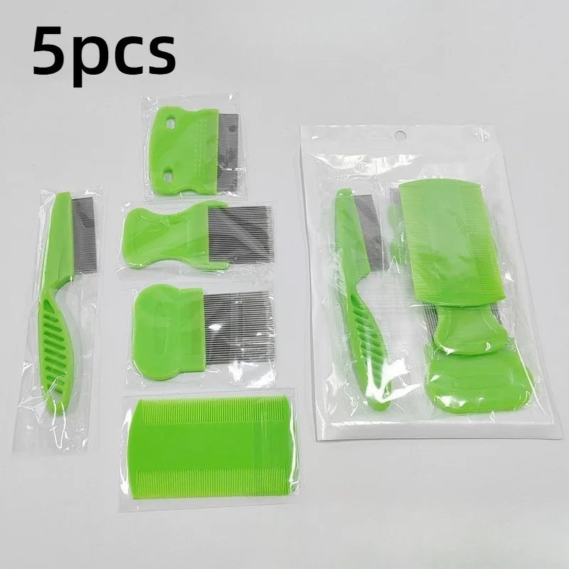 Pet Grooming Comb Set – Dog & Cat Dematting & Flea Combs Pet Grooming Comb Axl Green-5pcs