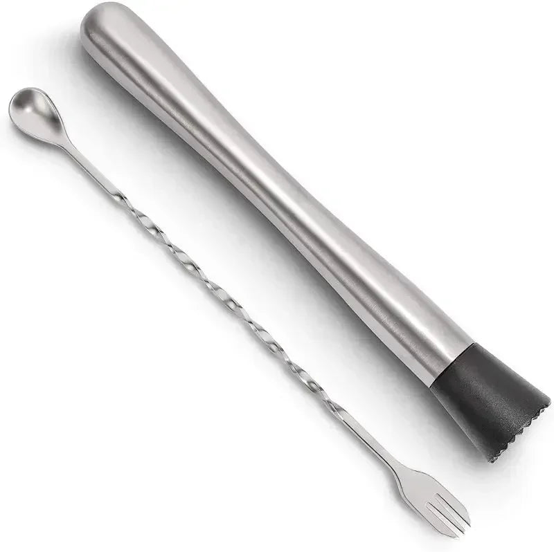 Stainless Steel Cocktail Muddler & Mixing Spoon Bar Tool Set Cocktail Bar Tool Set Axl suit