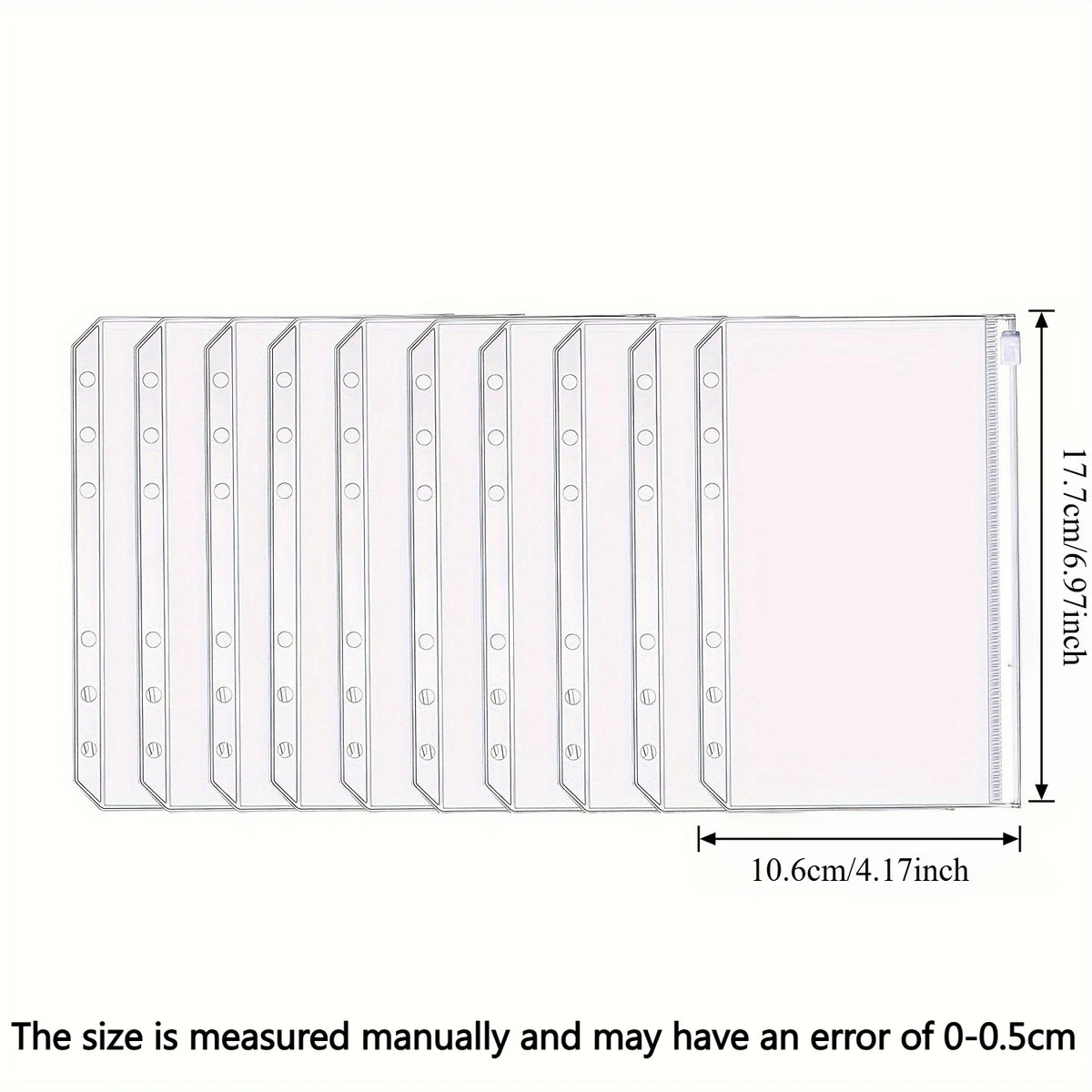 A6 Clear Zipper Pouches for 6-Ring Binders – 20 or 50 Pack Binder Zipper Pouches Axl