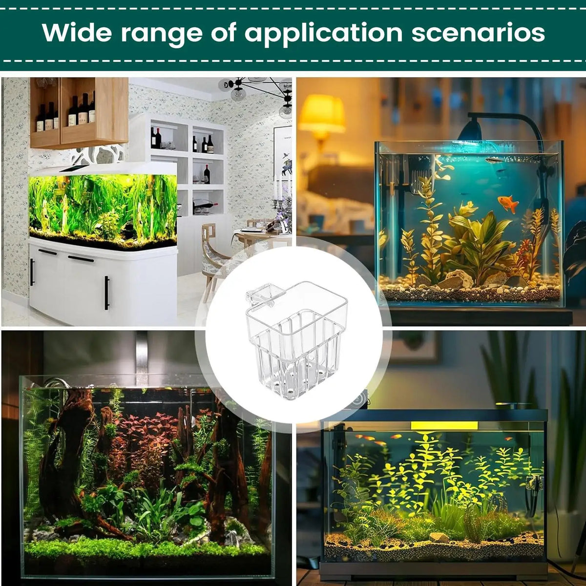 Aquarium Wall-Mount Plant Holder – Transparent Hydroponic Basket Aquarium Plant Holder Axl