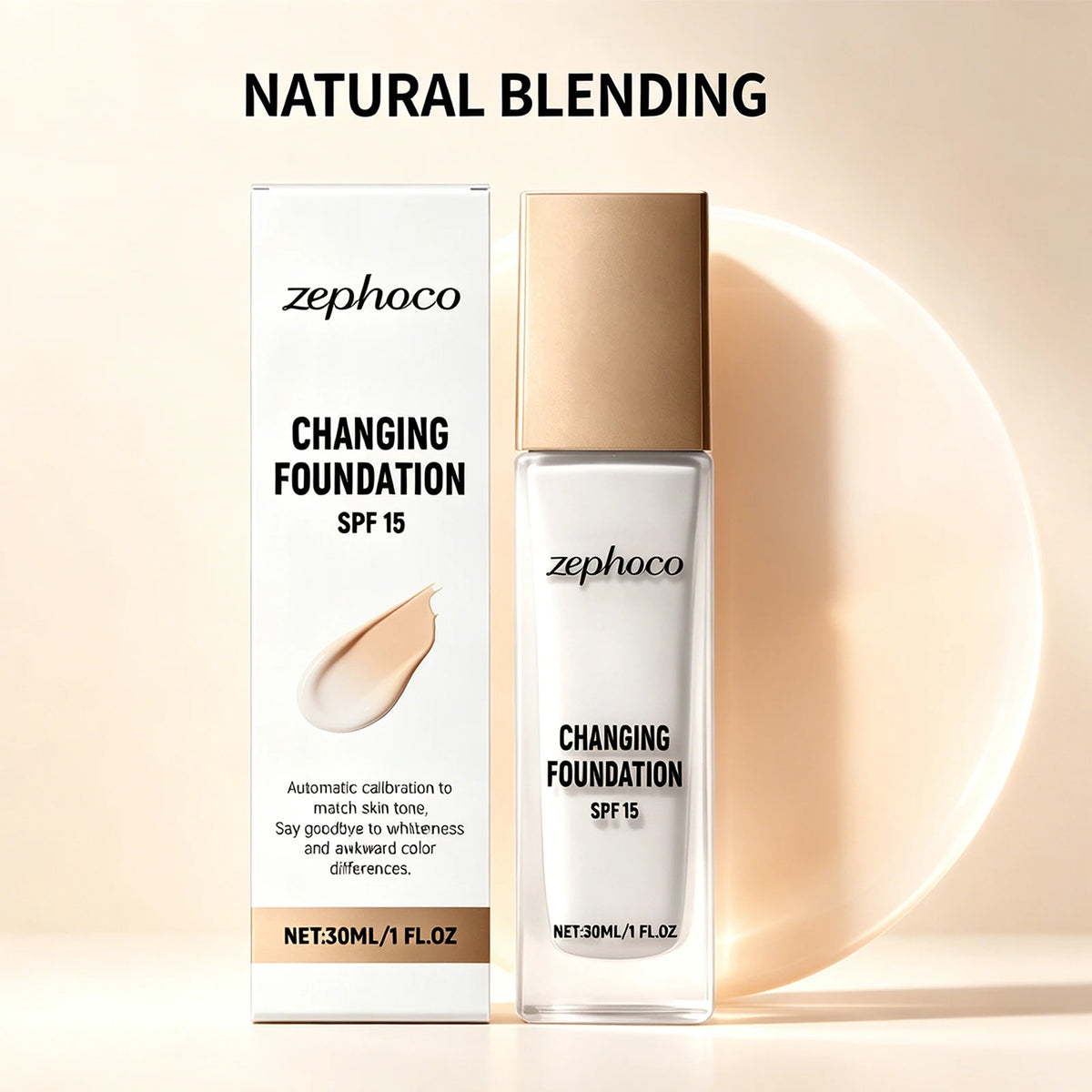 Color Changing Foundation – Adaptive Matte Full Coverage 30ml Liquid Foundation Axl