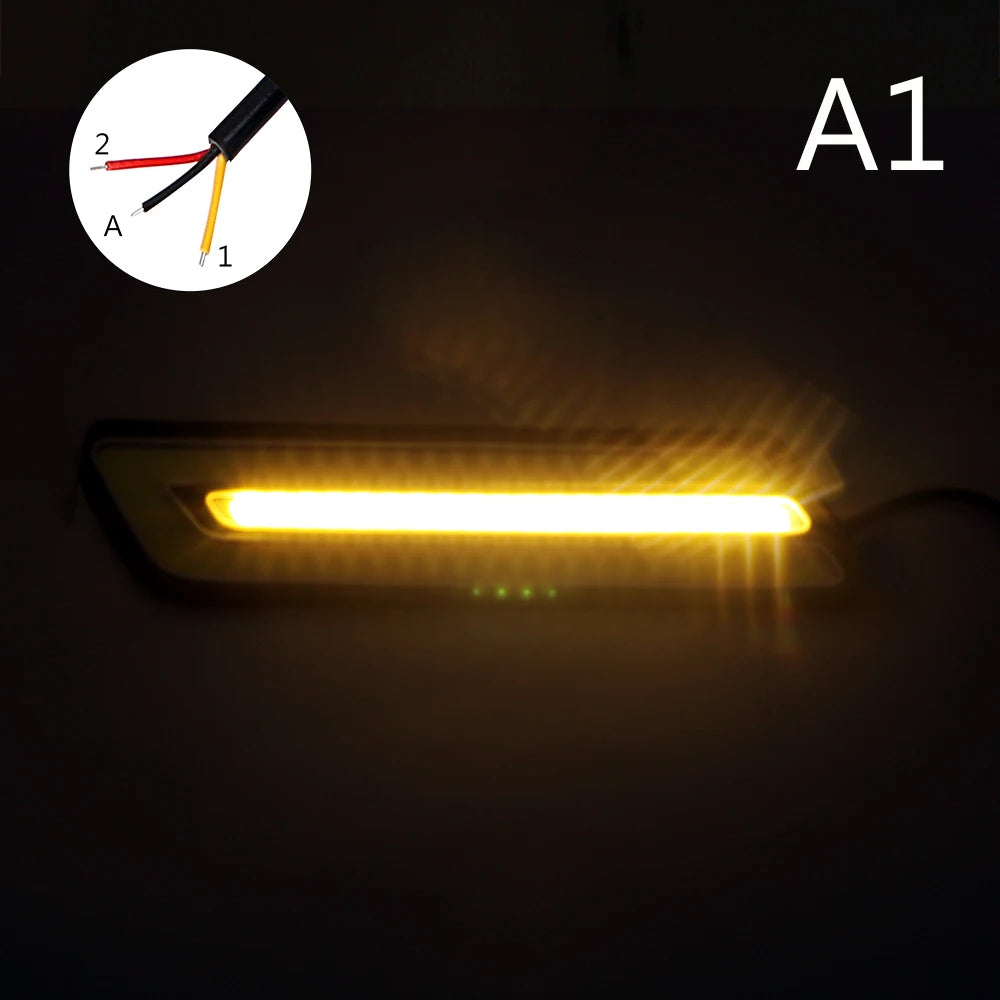 COB LED DRL & Turn Signal Fog Lamp – Waterproof Pair 12V LED Car DRL Light Axl