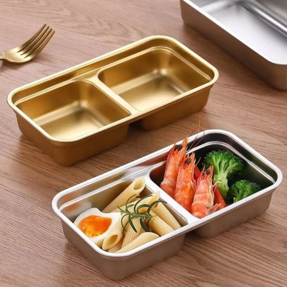 Stainless Steel Double Compartment Snack Container with Lid Snack Container Axl