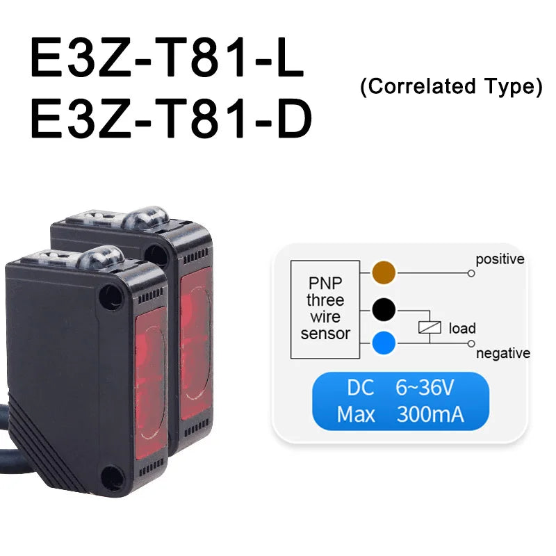 E3Z-D62 Infrared Diffuse Photoelectric Switch Sensor DC12-24V Photoelectric Switch Sensor Axl E3Z-T81
