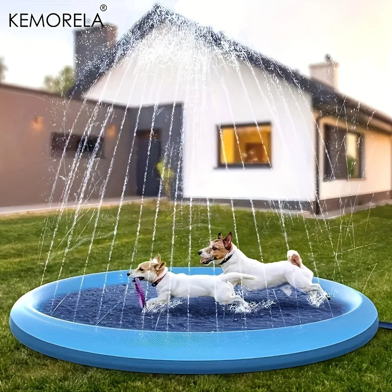 Inflatable Dog Sprinkler Play Mat – Outdoor Water Spray Pad Dog Sprinkler Mat Axl