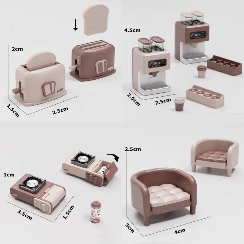 1:12 Dollhouse Kitchen Appliance Toy – Miniature Microwave Set Dollhouse Accessory Axl