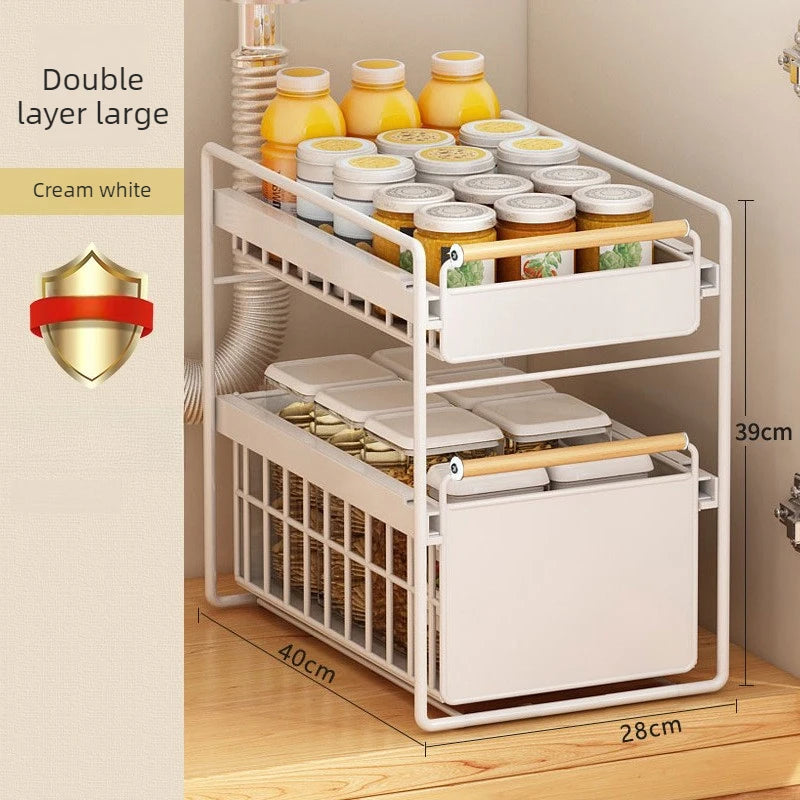 Multifunctional Kitchen Storage Rack – Large Capacity Organizer Kitchen Storage Rack Axl Off-white Large