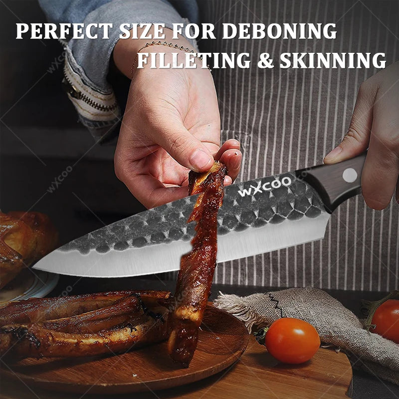 WXCOO Forged Chef Knife Set – Boning, Cleaver & Butcher Chef Knife Set Axl