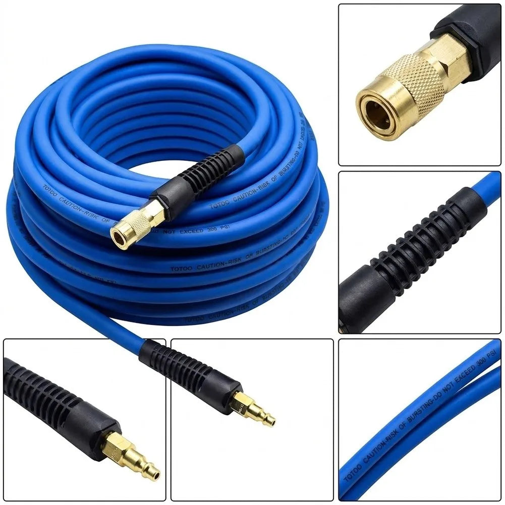 1/4" High-Pressure PVC Air Hose | Copper Fittings & Quick Connect Pneumatic Air Hose Axl