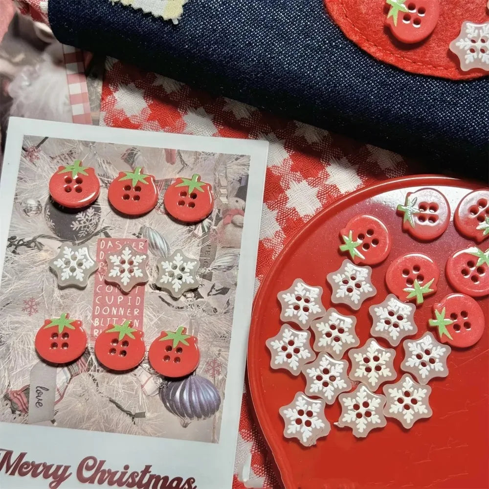 20 Pcs Cartoon Tomato Plastic Buttons for Kids Clothing & Sewing Sewing Buttons Axl