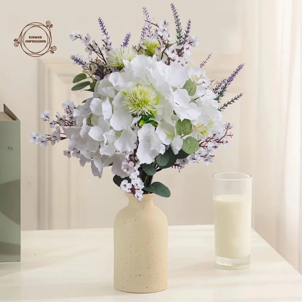 Calla Lily & Gypsophila Faux Bouquet – Wedding & Home Decor Artificial Flower Bouquet Axl C