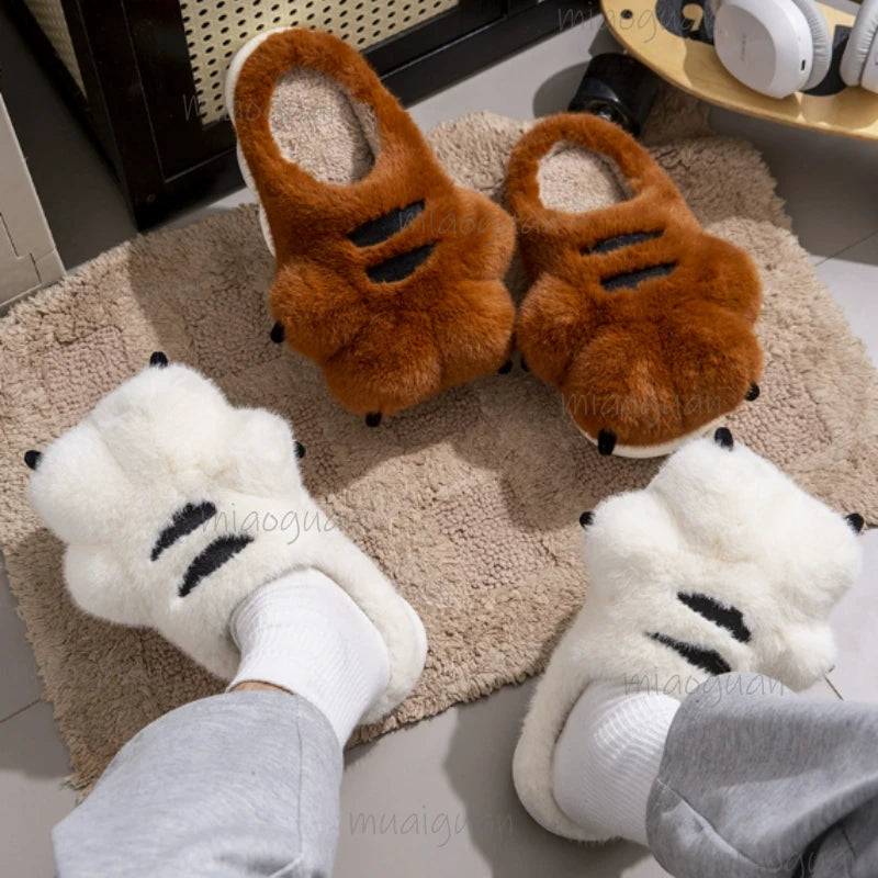 Cartoon Fluffy Plush Slippers – Soft Anti-Slip Indoor Shoes Plush Indoor Slippers Axl