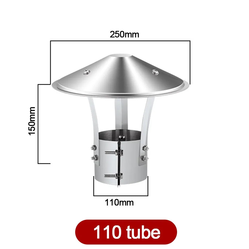 Stainless Steel Chimney Rain Cap 75–160mm | Drain Pipe Cover Chimney Rain Cap Axl 110 tube