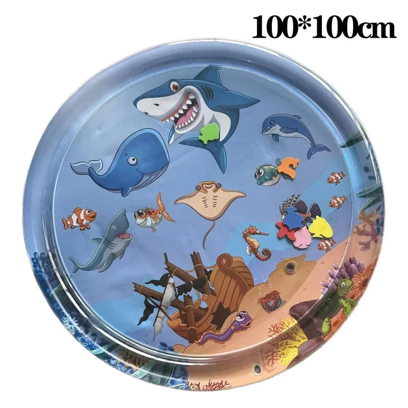 Inflatable Pet Water Sensory Play Mat – Ocean Fish Cooling Pad Pet Cooling Play Mat Axl Style C 1pc