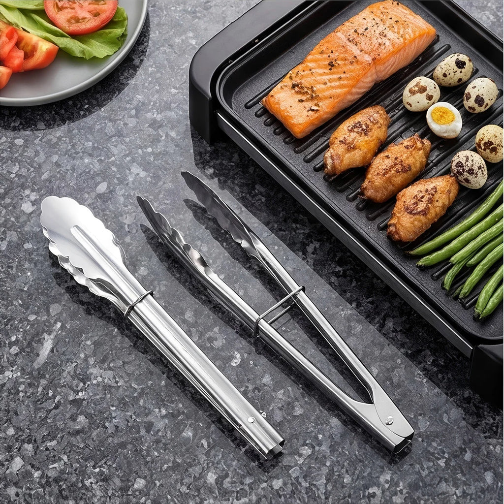 Stainless Steel Kitchen Tongs – BBQ, Grill & Serving Kitchen Tongs Axl 2pcs food tongs