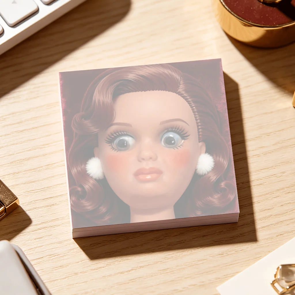 Angry Doll Face Sticky Notes – Kawaii Memo Pad 50/100 Sheets Kawaii Sticky Notes Axl