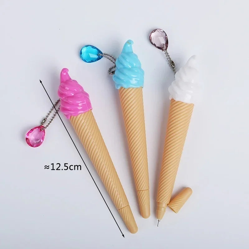 6-Pack Ice Cream Cartoon Gel Pens 0.38mm – Kids School Supplies Gel Pen Set Axl