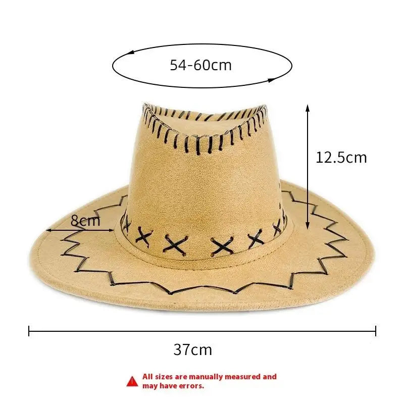 Unisex Western Cowboy Hat – Suede Cowgirl Cap for Parties Western Cowboy Hat Axl