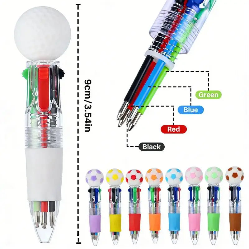 Sports 4-Color Pens 10/20 Pcs – Football Basketball Party Favors Novelty Party Pens Axl
