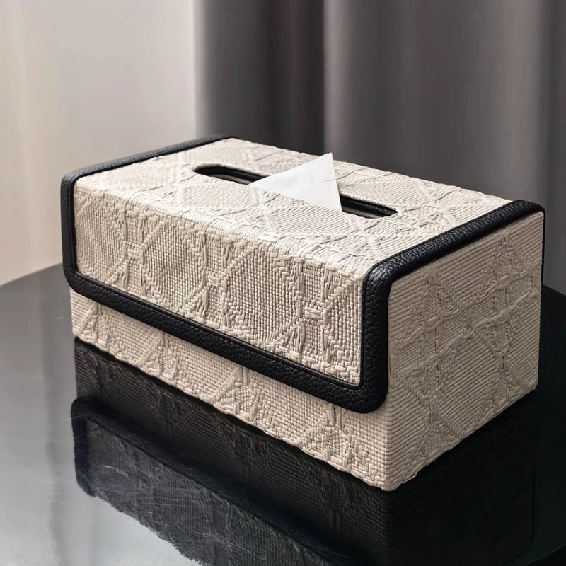 Nordic Leather Tissue Box – Modern Living Room Home Décor Leather Tissue Box Axl
